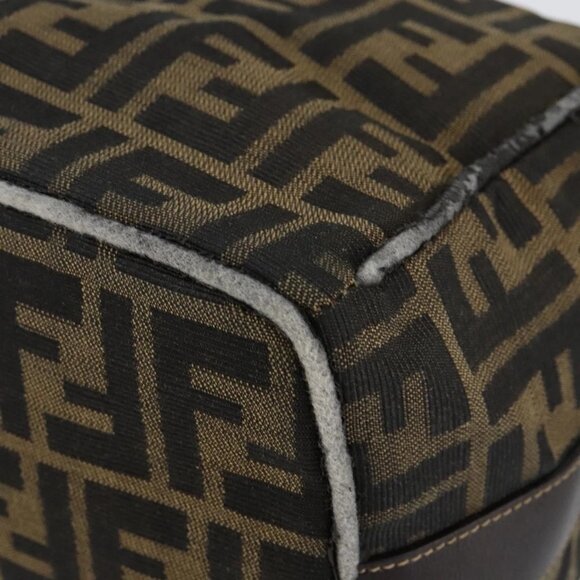 FENDI Zucca Canvas Vanity Bag Black Brown Auth 144277 - Picture 4 of 16